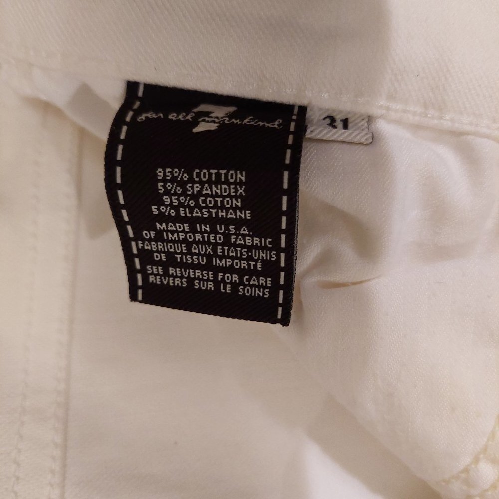 Seven For All Mankind White Denim Skinny Jeans Size 31 - Inseam 34 - Picture 15 of 16